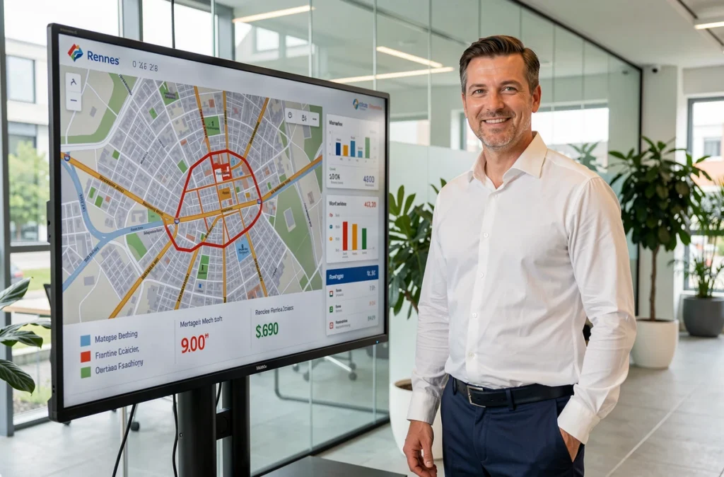 Un conseiller Keredes présente des solutions de financement immobilier adaptées au marché rennais