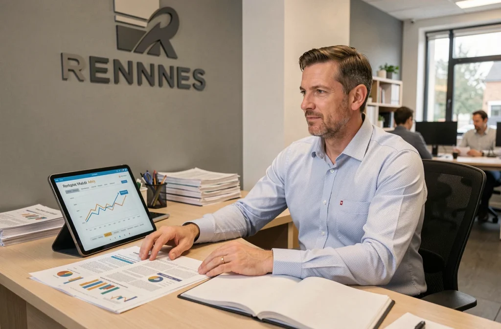 Un conseiller Meilleurtaux compare des offres de crédit immobilier pour un client à Rennes
